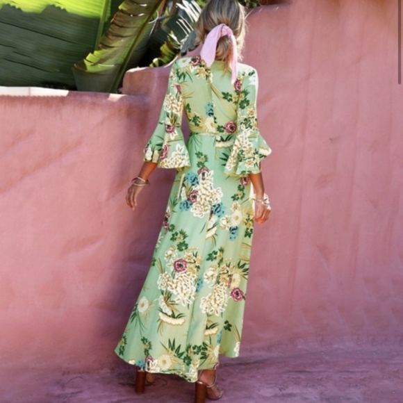 Hello Molly ⚜️ Floral High Low Dress - Green and Yellow - Picture 6 of 15